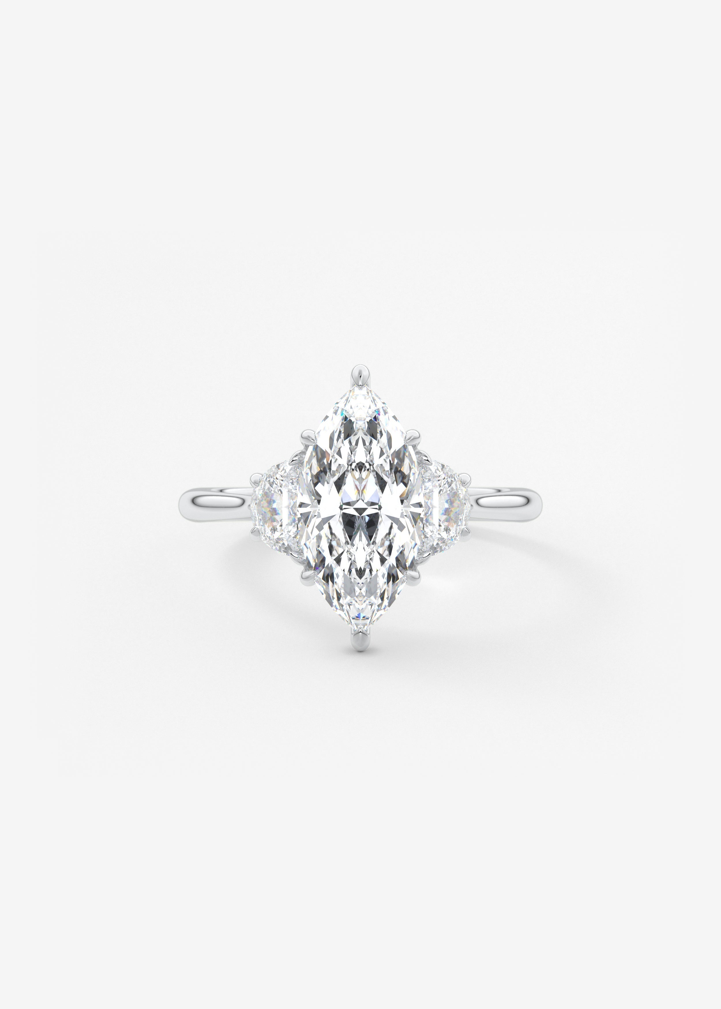 Marquise Three Stone Lab Grown Diamond Engagement Ring