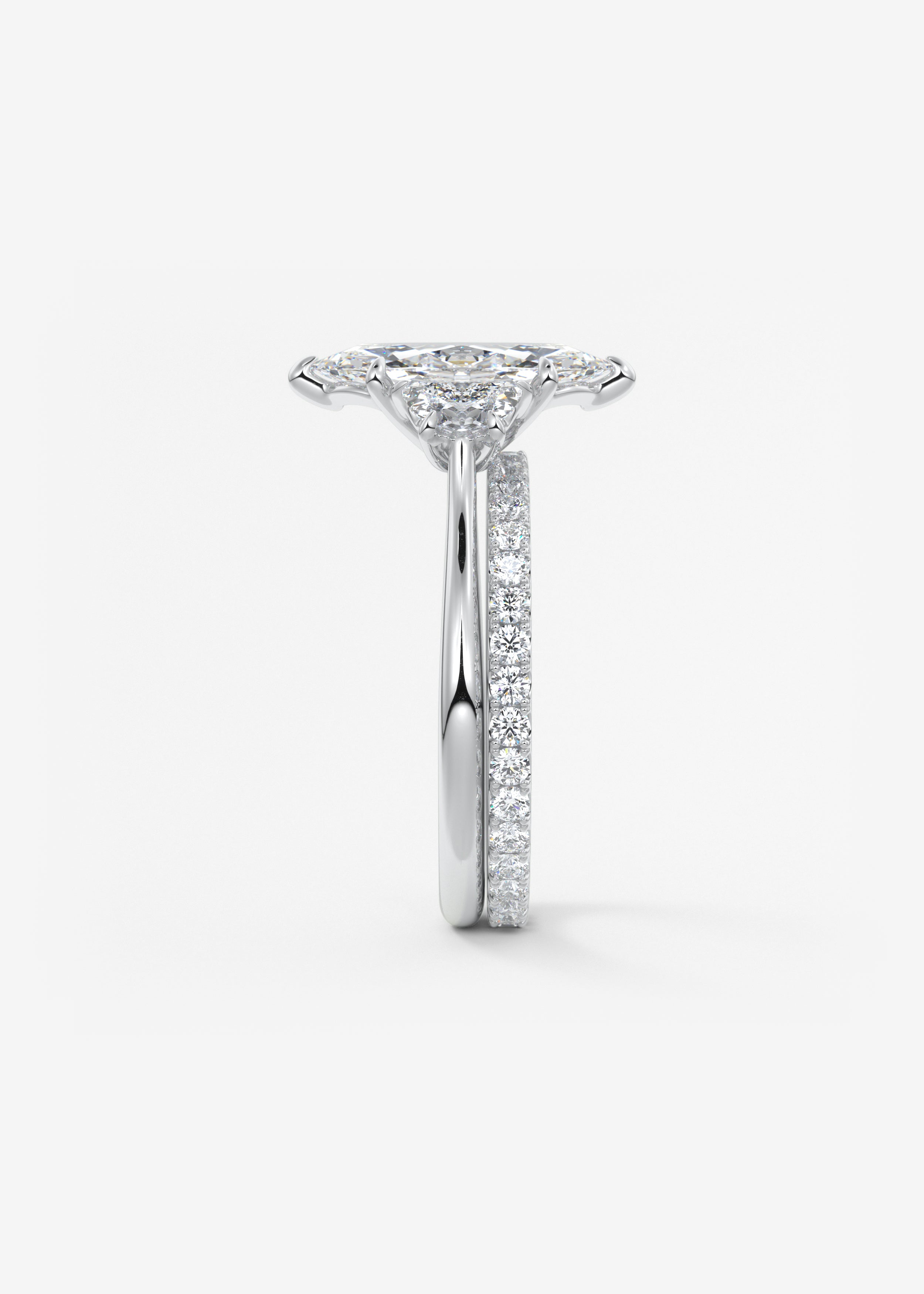 Marquise Three Stone Lab Grown Diamond Engagement Ring