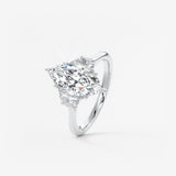 Marquise Three Stone Lab Grown Diamond Engagement Ring