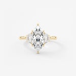 Marquise Three Stone Lab Grown Diamond Engagement Ring