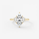 Marquise Three Stone Lab Grown Diamond Engagement Ring
