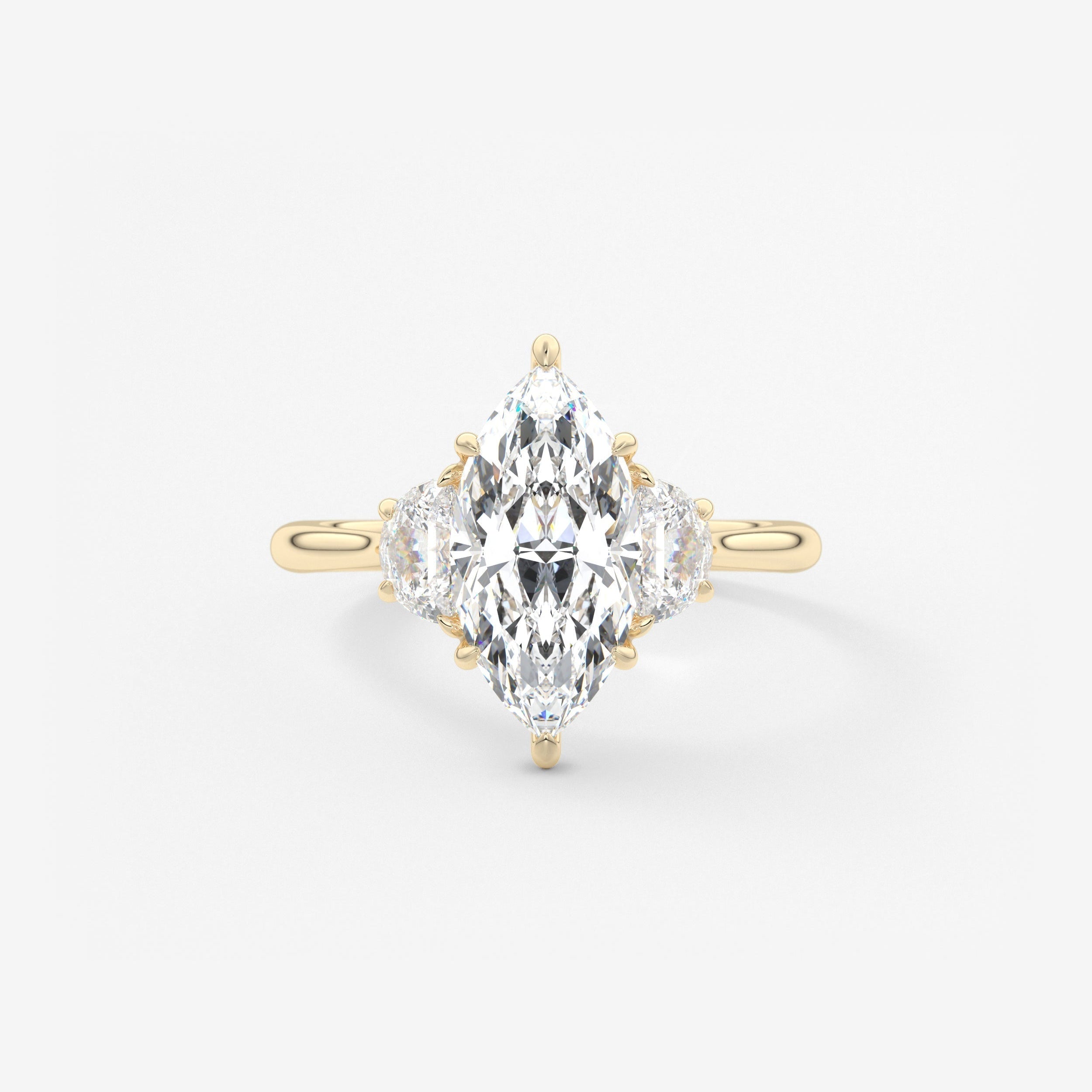Marquise Three Stone Lab Grown Diamond Engagement Ring