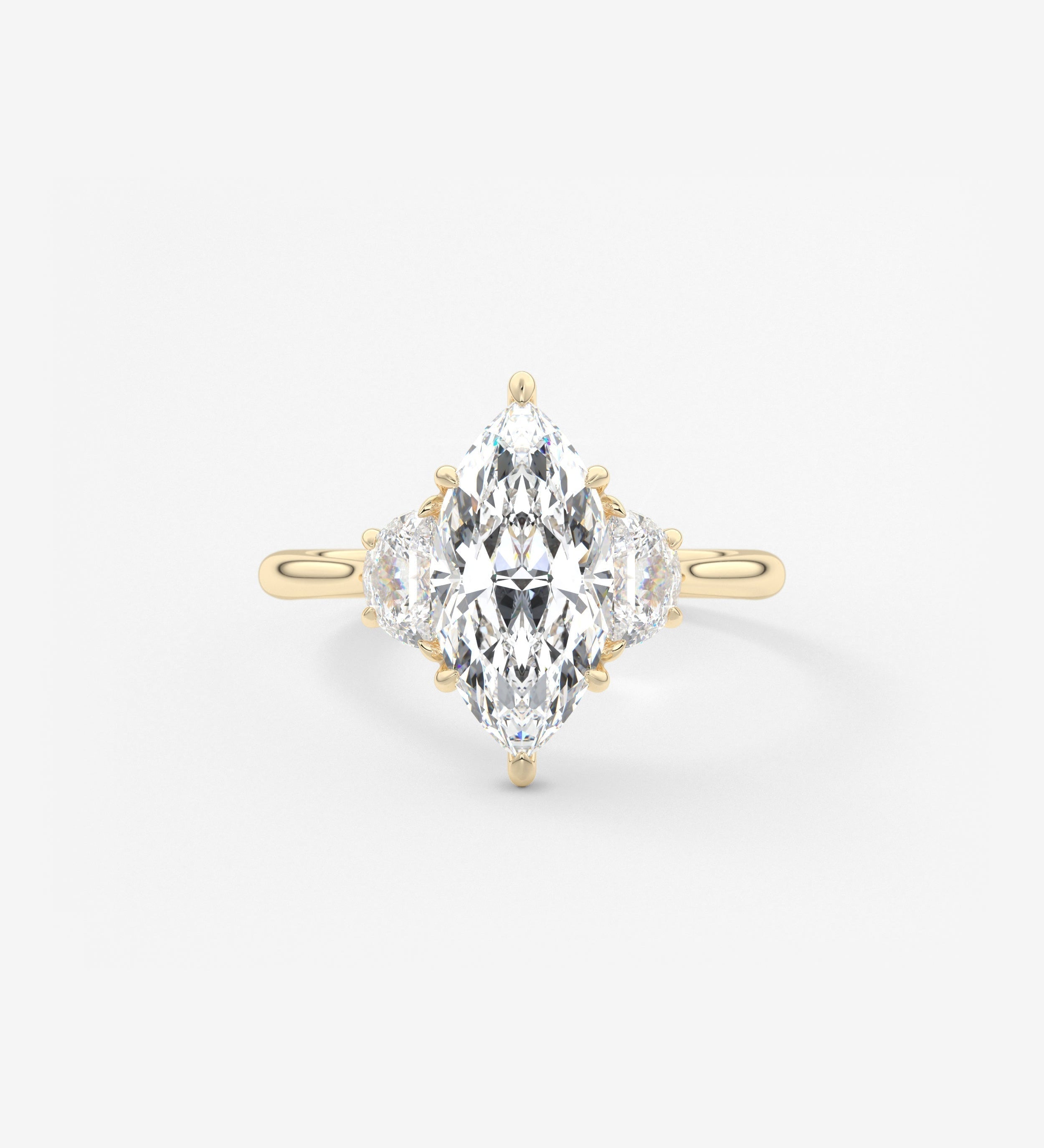 Marquise Three Stone Lab Grown Diamond Engagement Ring