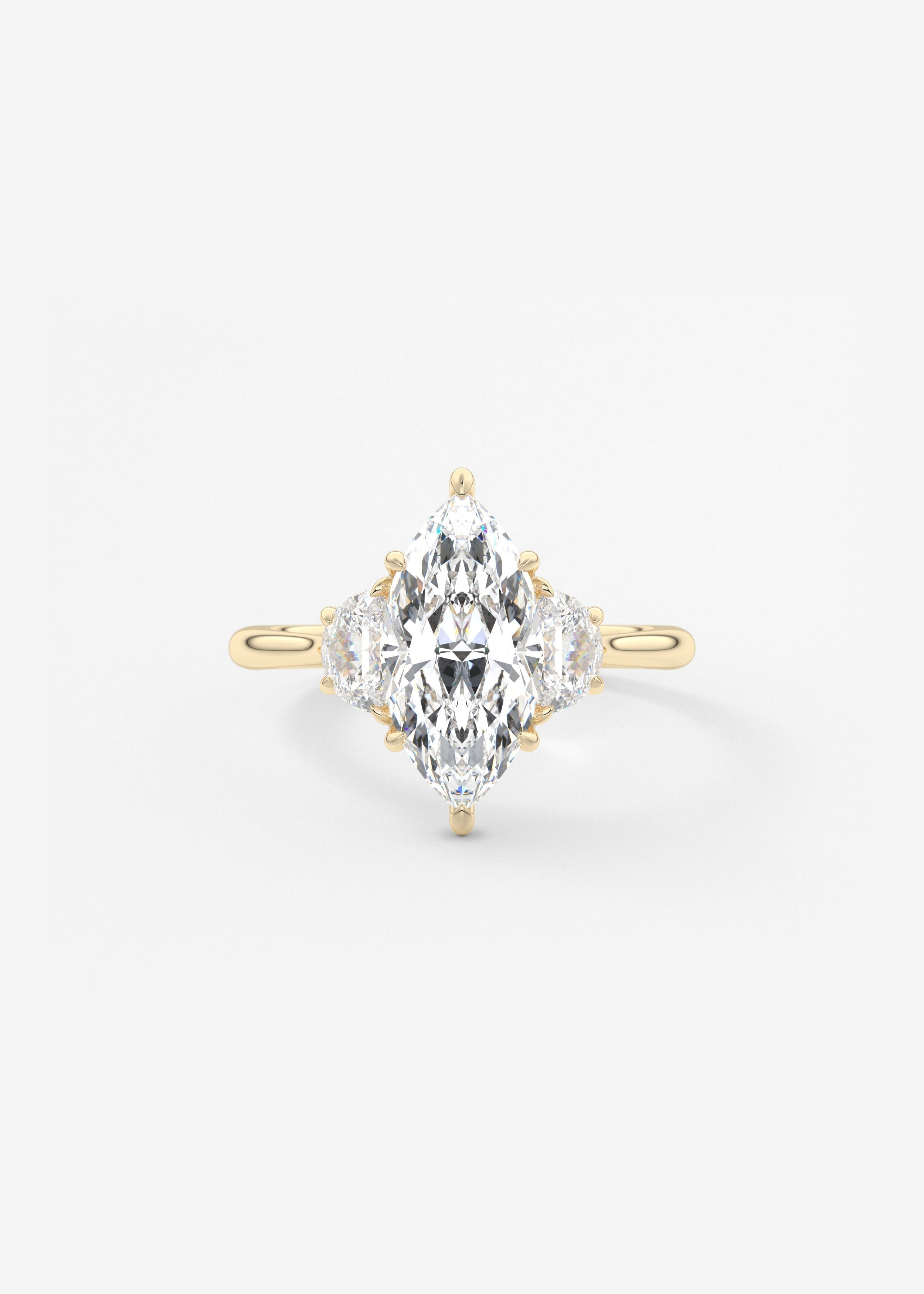 Marquise Three Stone Lab Grown Diamond Engagement Ring