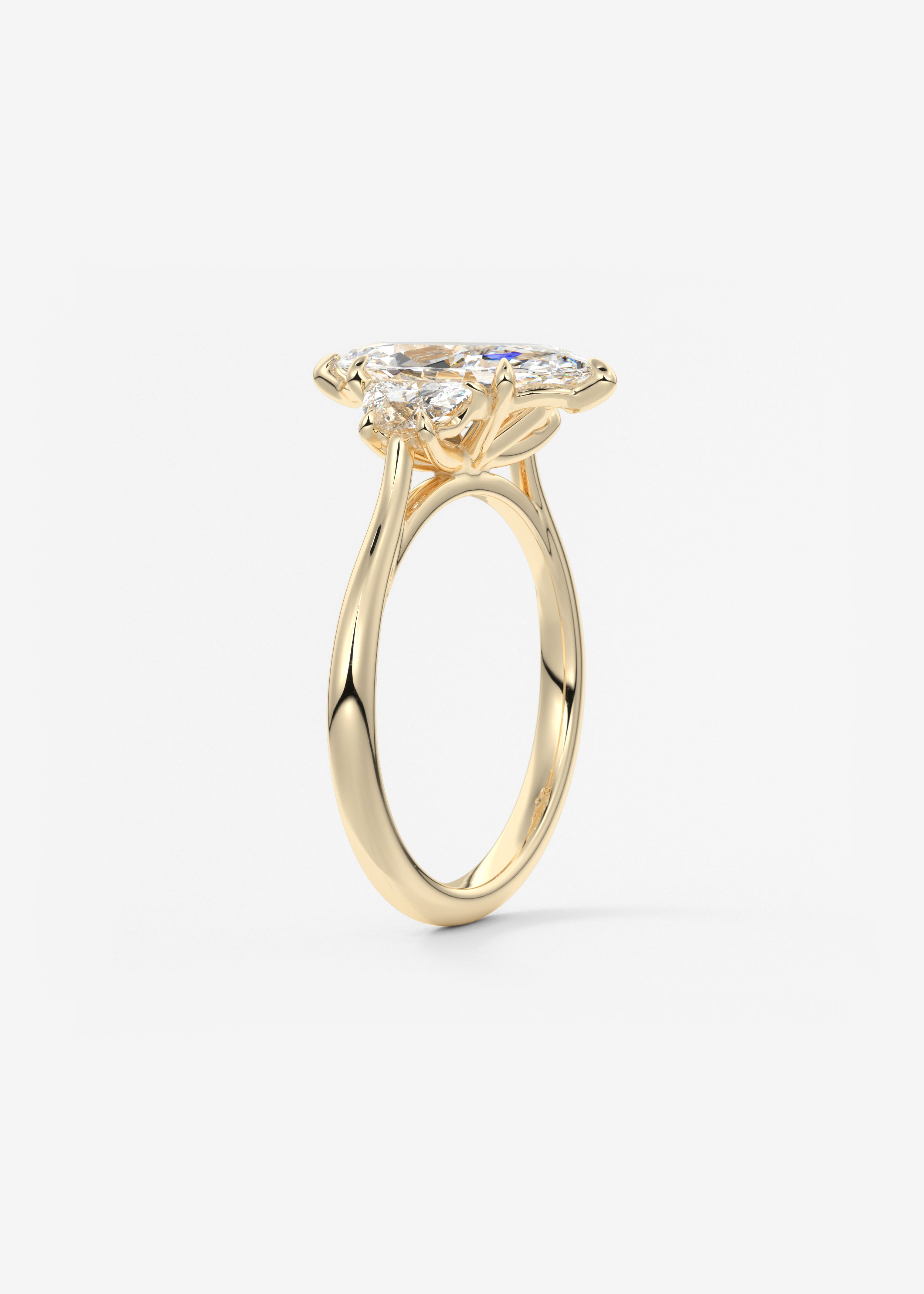 Marquise Three Stone Lab Grown Diamond Engagement Ring