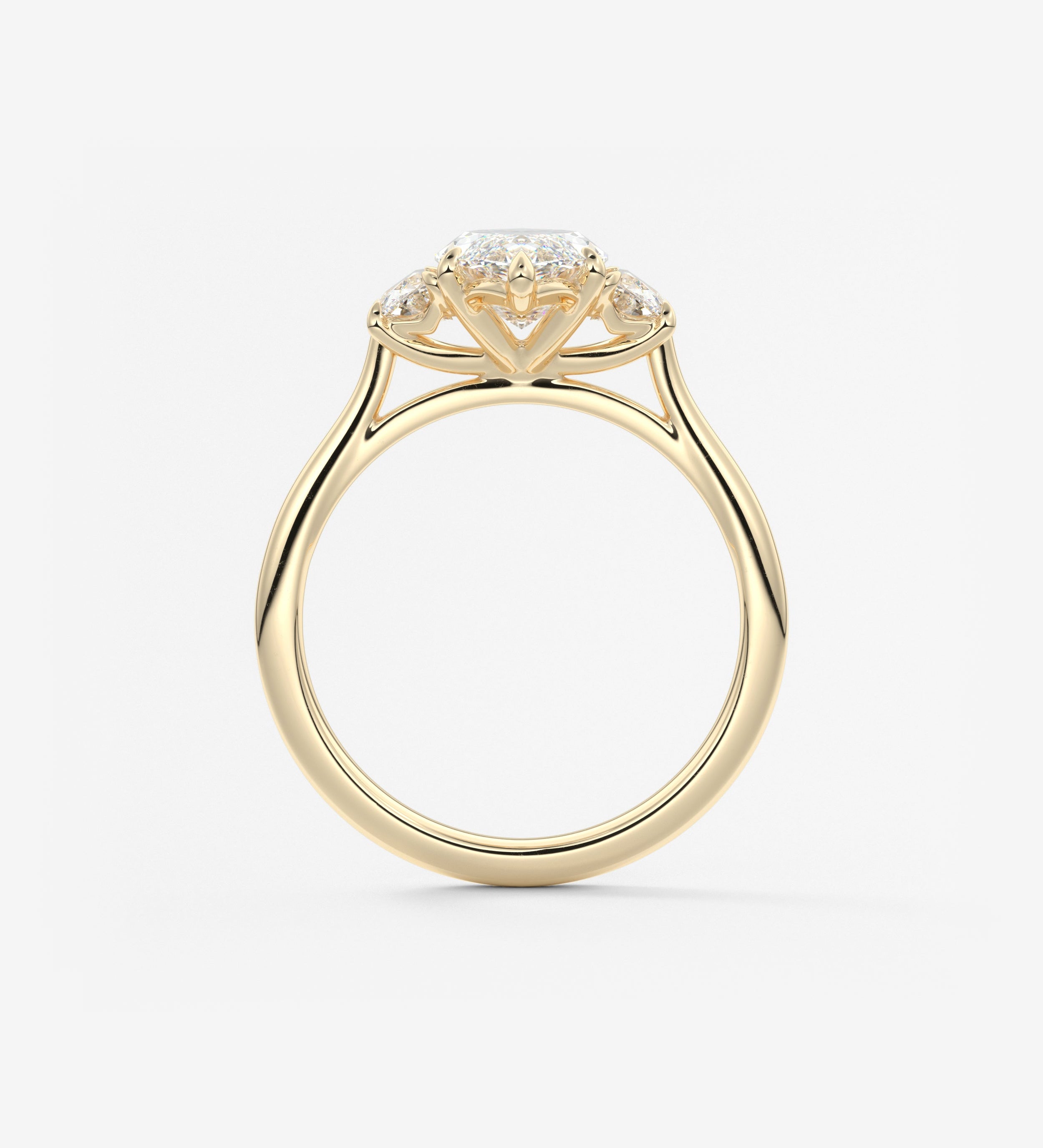 Marquise Three Stone Lab Grown Diamond Engagement Ring
