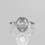 Stunning 2.11 CT Oval Moissanite Engagement Ring with Bezel Design 4