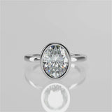Stunning 2.11 CT Oval Moissanite Engagement Ring with Bezel Design 4