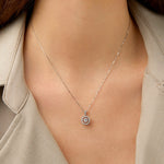 Round Cut Cubic Zirconia in 925 Sterling Silver Necklace 3