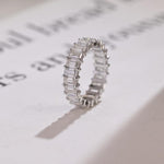 Stunning 0.5 TCW Emerald Moissanite Stones Full Eternity Wedding Band 5
