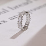 Stunning 0.5 TCW Emerald Moissanite Stones Full Eternity Wedding Band 5