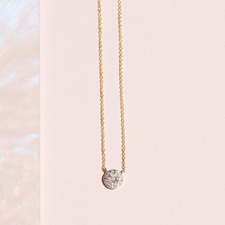 0.50 CT Round Moissanite Diamond Cluster Pendant Necklace in Solid Gold 7