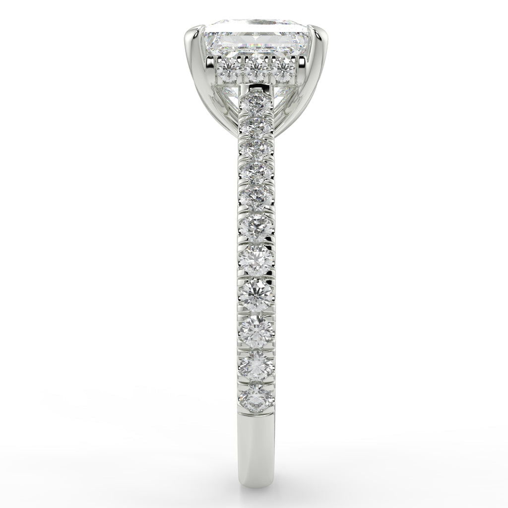 Stunning 1.30 CT Princess Moissanite Engagement Ring with Hidden Halo & Pave Design 7