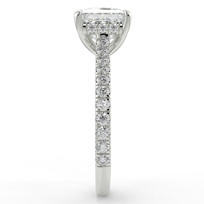 Stunning 1.30 CT Princess Moissanite Engagement Ring with Hidden Halo & Pave Design 7