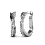 Round Cut Cubic Zirconia in 925 Sterling Silver Earrings 3