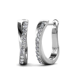 Round Cut Cubic Zirconia in 925 Sterling Silver Earrings 3