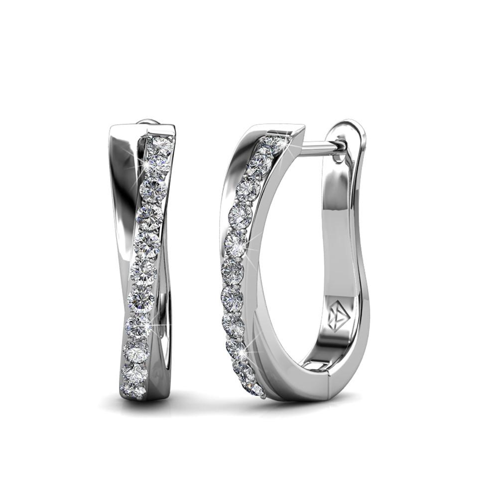 Round Cut Cubic Zirconia in 925 Sterling Silver Earrings 3
