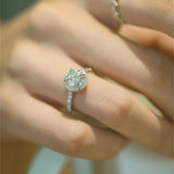 Stunning 4.0 CT Round Moissanite Engagement Ring with Halo & Pave Design 7
