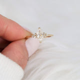 Stunning 1 CT Marquise Moissanite Engagement Ring With Cluster Design 6