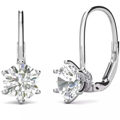 Round Cut Cubic Zirconia in 925 Sterling Silver Earrings 1