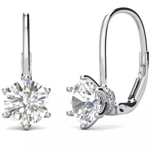 Round Cut Cubic Zirconia in 925 Sterling Silver Earrings