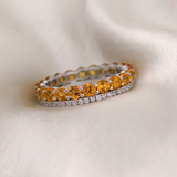 3 TCW Round Yellow Citrine Full Eternity Wedding Band 1