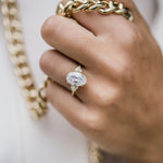 4.0 CT Oval Moissanite Ring Featuring Cluster Style 10
