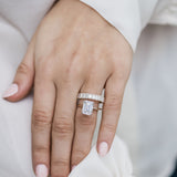 3.50 CT Emerald Moissanite Ring Featuring Hidden Halo Style 5