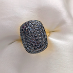 1.0 TCW Round Cut Black Gemstones Ring 1