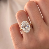 Hailey Bieber – Inspired 8 Carat Oval Cut Hidden Halo Lab Grown Diamond Engagement Ring