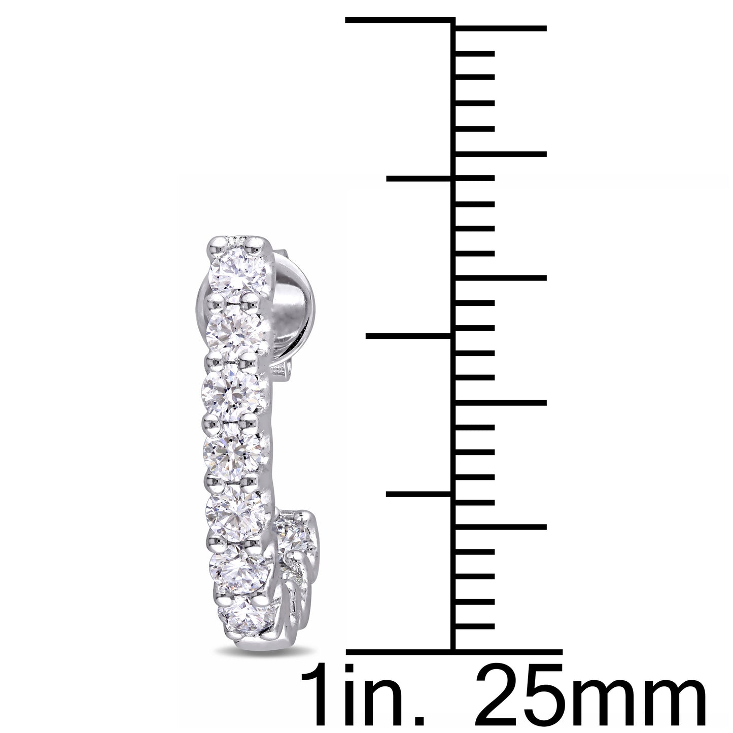 Round Cut Cubic Zirconia in 925 Sterling Silver Earrings 2