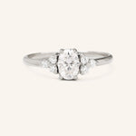 Stunning 1 CT Oval Moissanite Engagement Ring With Three Stone Design 3