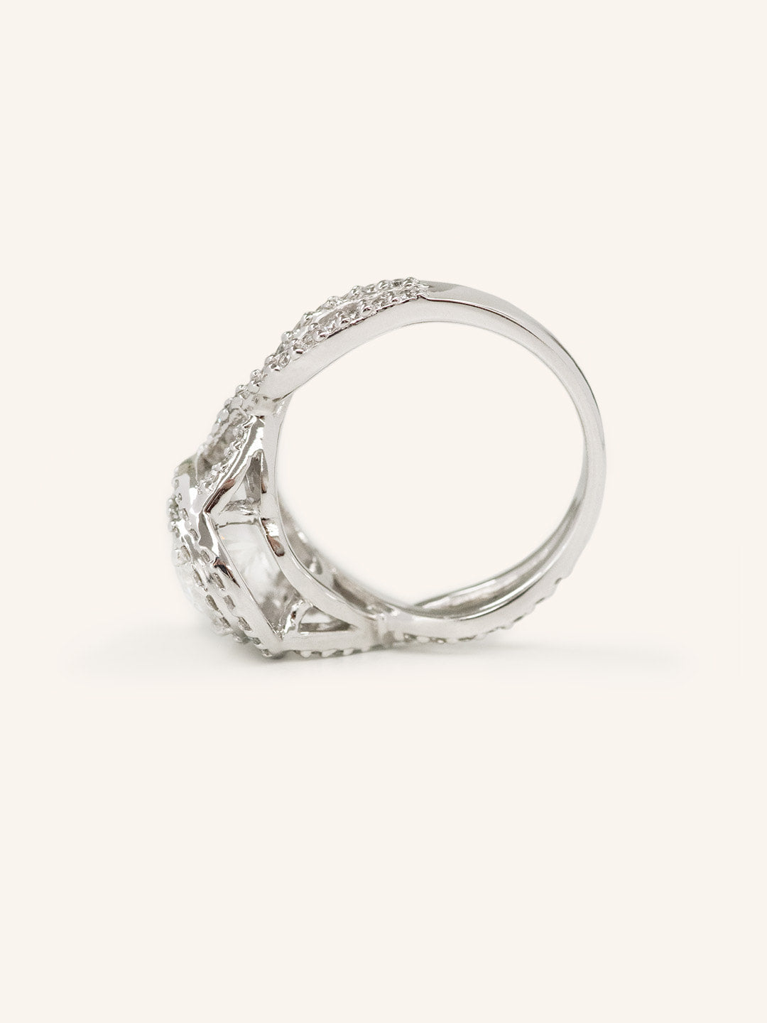 Stunning 1.0 CT Oval  Moissanite Engagement Ring with Double Halo Design 5