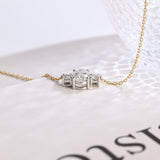 1.0 TCW Oval Moissanite Diamond Three Stone Pendant Necklace in Solid Gold 8