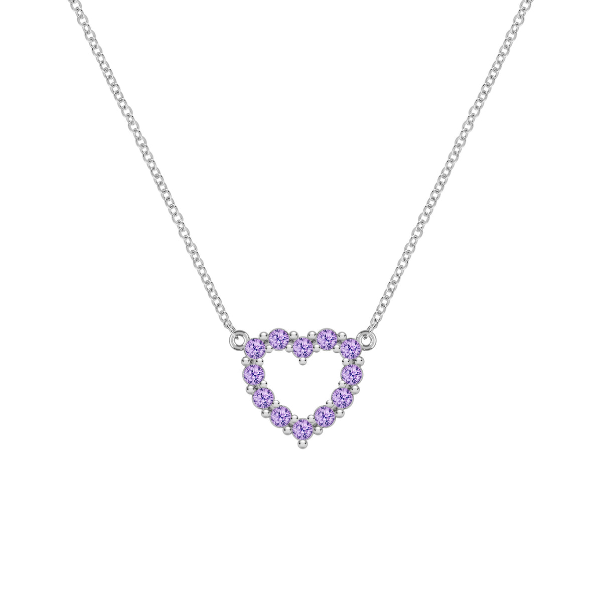 1.44 CT Round Amethyst Lab Made Diamond- February Birthstone Necklace 7