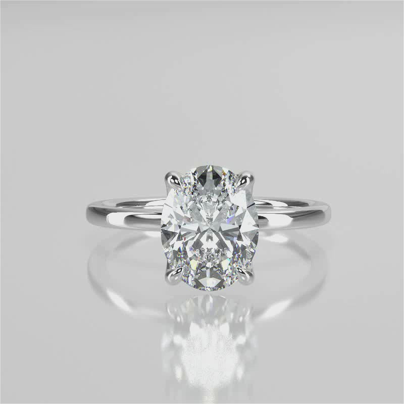 Stunning 2.11 CT Oval Moissanite Engagement Ring with Solitaire Design 4