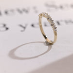 Stunning 0.3 TCW Round, Marquise & Emerald Moissanite Stones Half Eternity Wedding Band 8