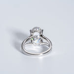 Classic 3.50 CT Oval Moissanite Engagement Ring with Split Shank Design 3