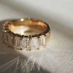 Stunning 3.30 TCW Emerald Moissanite Stones Half Eternity Wedding Bands 1