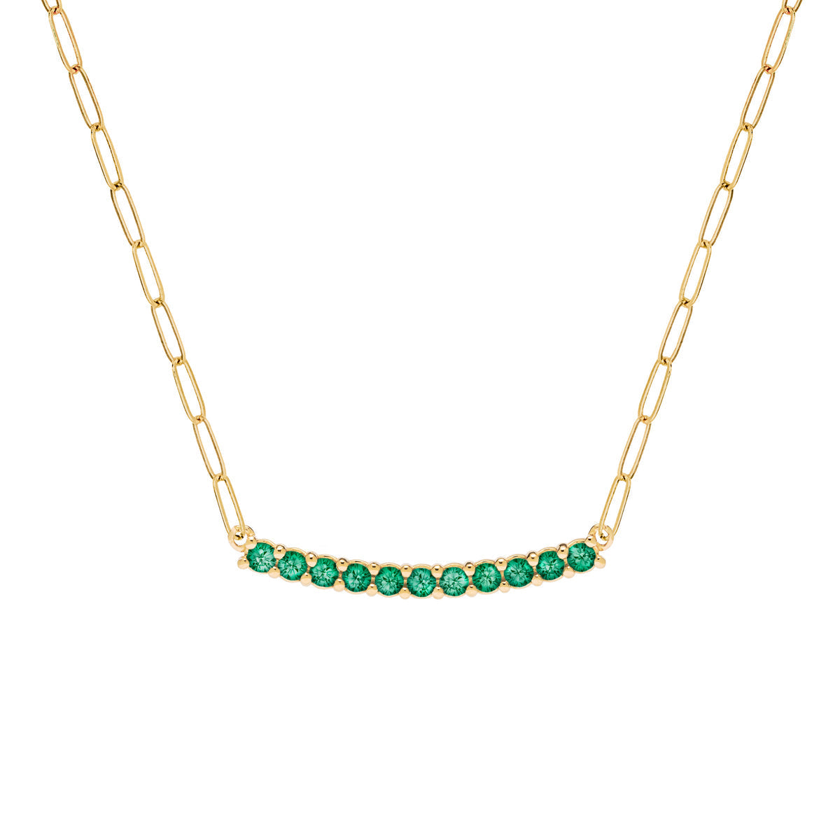 2 CT Round Emerald Lab Made Diamond-May Birthstone Necklace 1