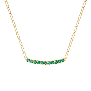 2 CT Round Emerald Lab Made Diamond-May Birthstone Necklace