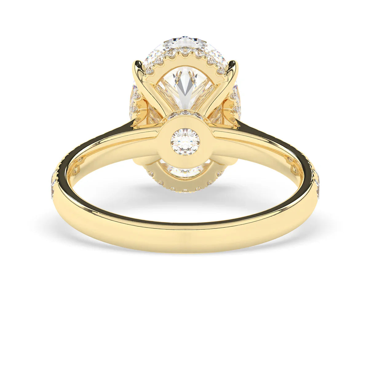 Stunning 3.0 CT Oval Moissanite Engagement Ring with Double Hidden Halo & Pave Design 3