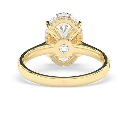 Stunning 3.0 CT Oval Moissanite Engagement Ring with Double Hidden Halo & Pave Design 3
