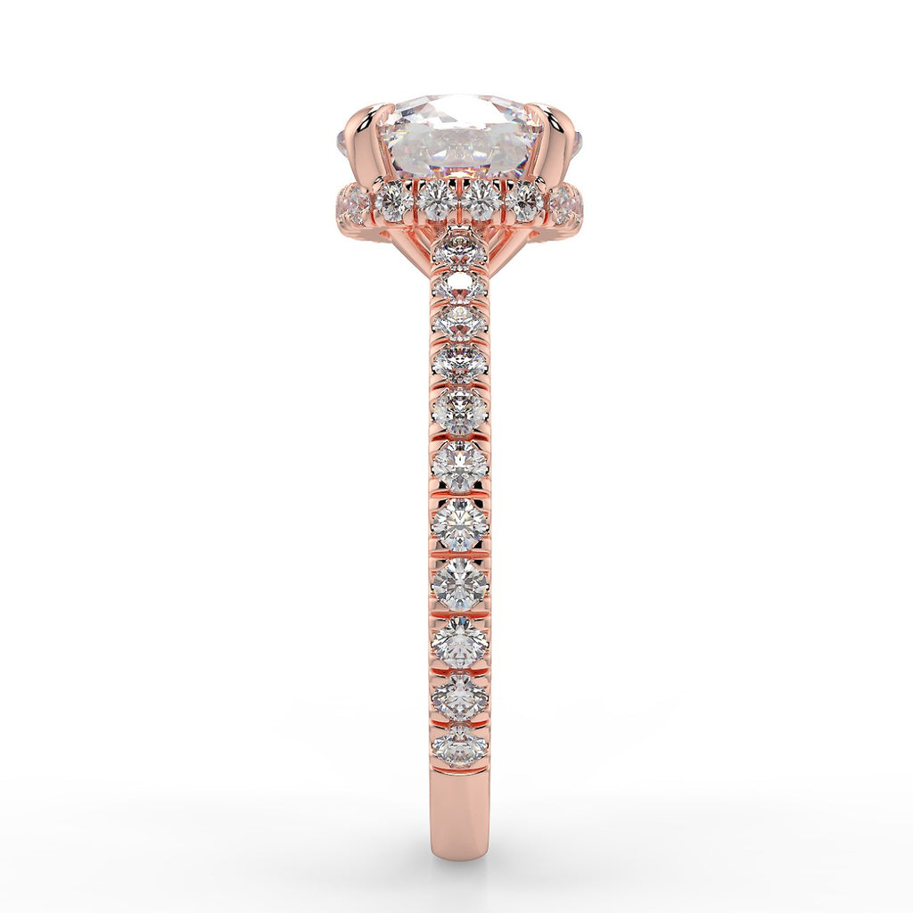 Stunning 2.45 CT Cushion Moissanite Engagement Ring with Hidden Halo & Pave Design 10