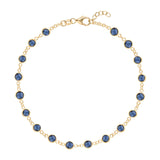 4.5 TCW Round  Sapphire Lab Made Diamond- September Birthstone Dainty Bracelet 1