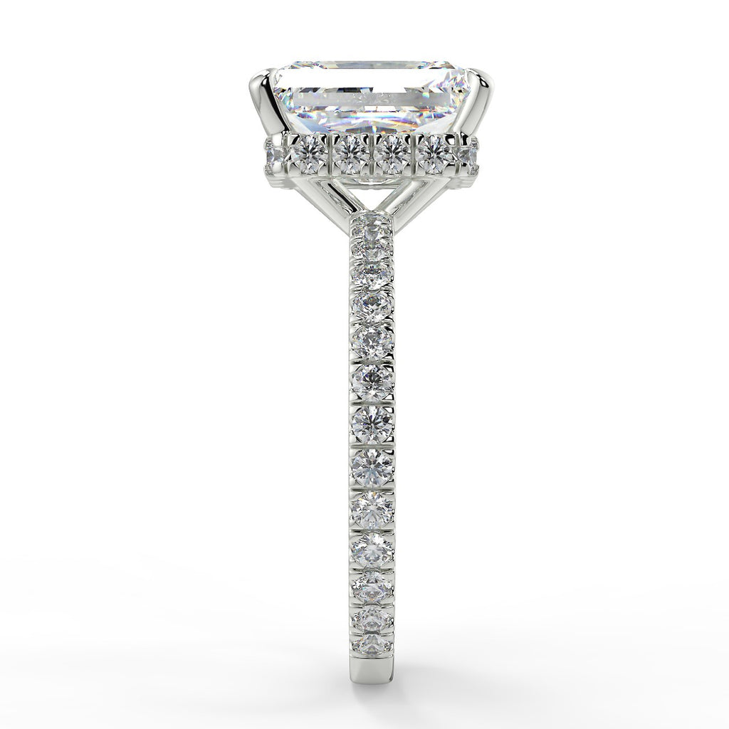 Stunning 2.50 CT Radiant Moissanite Engagement Ring with Hidden Halo & Pave Design 7