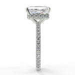 Stunning 2.50 CT Radiant Moissanite Engagement Ring with Hidden Halo & Pave Design 7