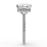 Stunning 2.50 CT Radiant Moissanite Engagement Ring with Hidden Halo & Pave Design 7