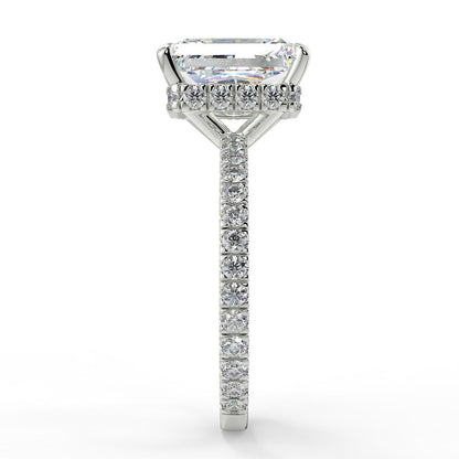 Stunning 2.50 CT Radiant Moissanite Engagement Ring with Hidden Halo & Pave Design 7