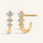 0.20 TCW Round Cut Moissanite Half Hoops  Earrings in Gold 1